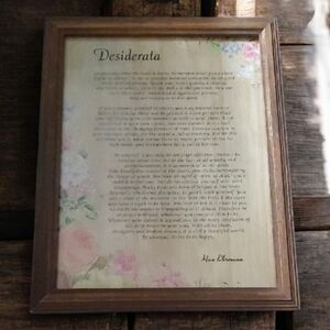 Desiderata Poem Framed No Border Rustic Frame 8X10 8" X 10"